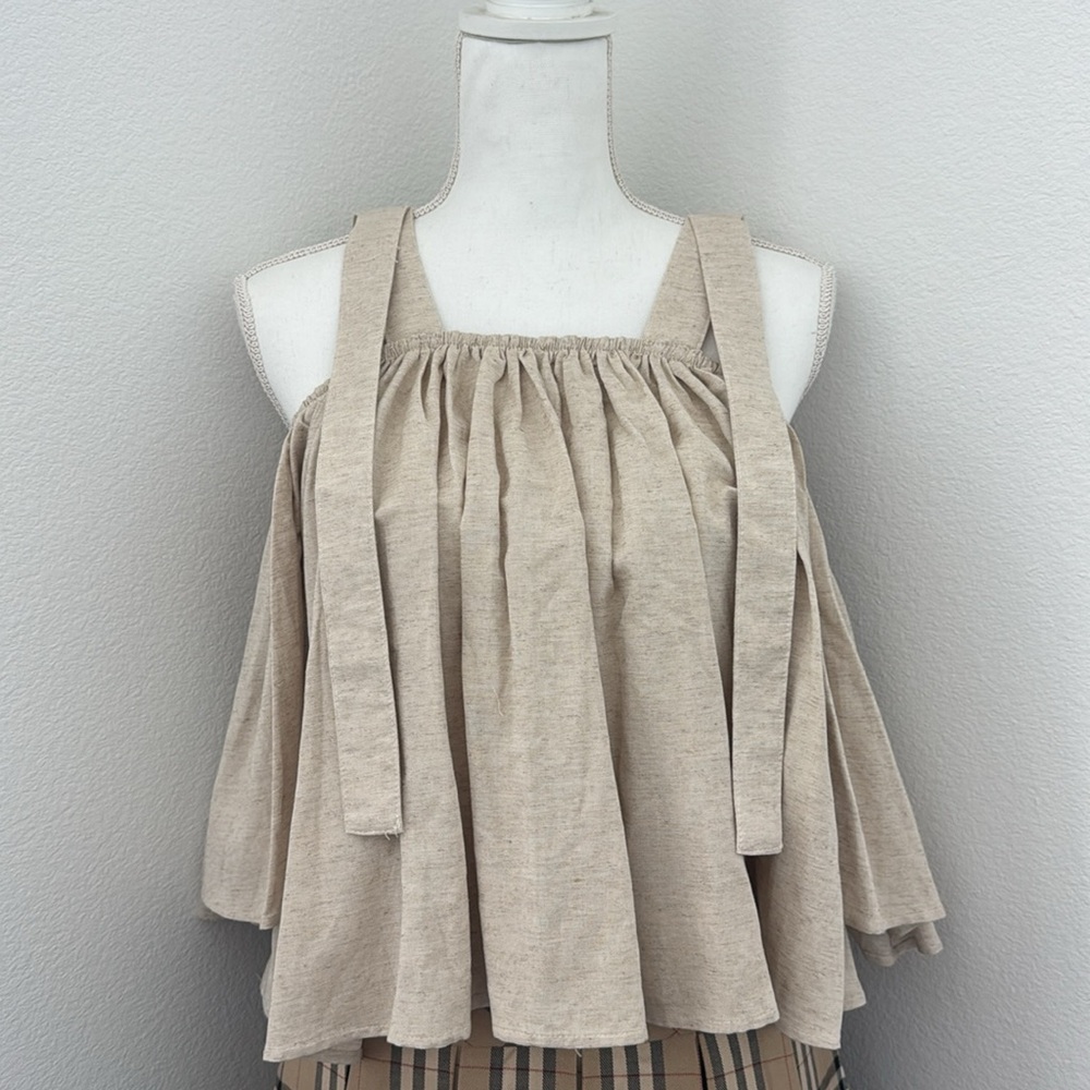 Beige Off-Shoulder Women's Top